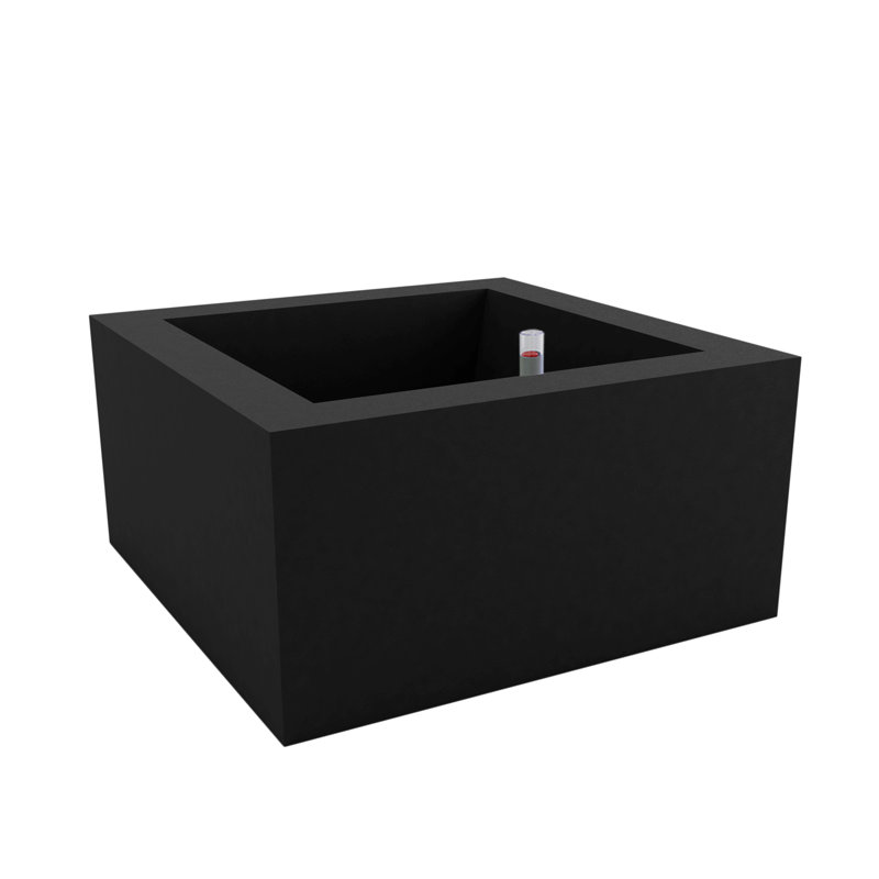 Land Resin Pot Planter, Black, 11.75" H x 47.25" W x 47.25" D