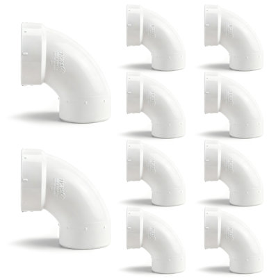 4 Inch PVC DWV 1/4 Bend 90° Street Elbow, Hub x Spigot Connection, Durable Plumbing Fitting for Drain, (10 Pack)