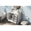 Ensemble de meuble-lavabo blanc 36 po avec lavabo en céramique, armoire de rangement abondante, 2 portes à fermeture en douceur et 5 tiroirs
