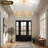 36in Boho Rattan Chandelier, Rattan Pendant Light, 6-light Modern Farmhouse Industrial Chandelier With Gold Lampshde