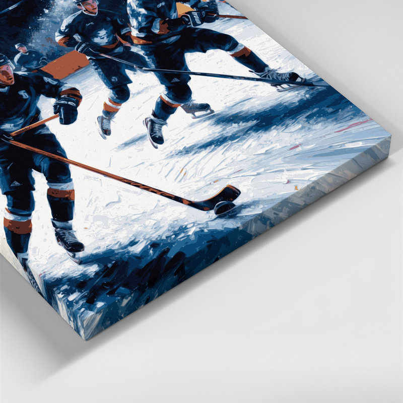 Art sportif sur toile gris Sports Bandy, H 12 po x l 12 po