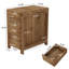 Table de bout en bois massif 3 tiroirs, ensemble de 2 tables d'appoint étroites