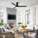 Vaczon 48" 3 - Blade Modern Black Flush Mount Ceiling Fan with LED Lights and Remote Control