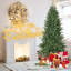 Arbre de Noël artificiel, pin à charnière luxuriant avec aiguilles mixtes, arbre de Noël facile à assembler avec support robuste pour la décoration de Noël intérieure