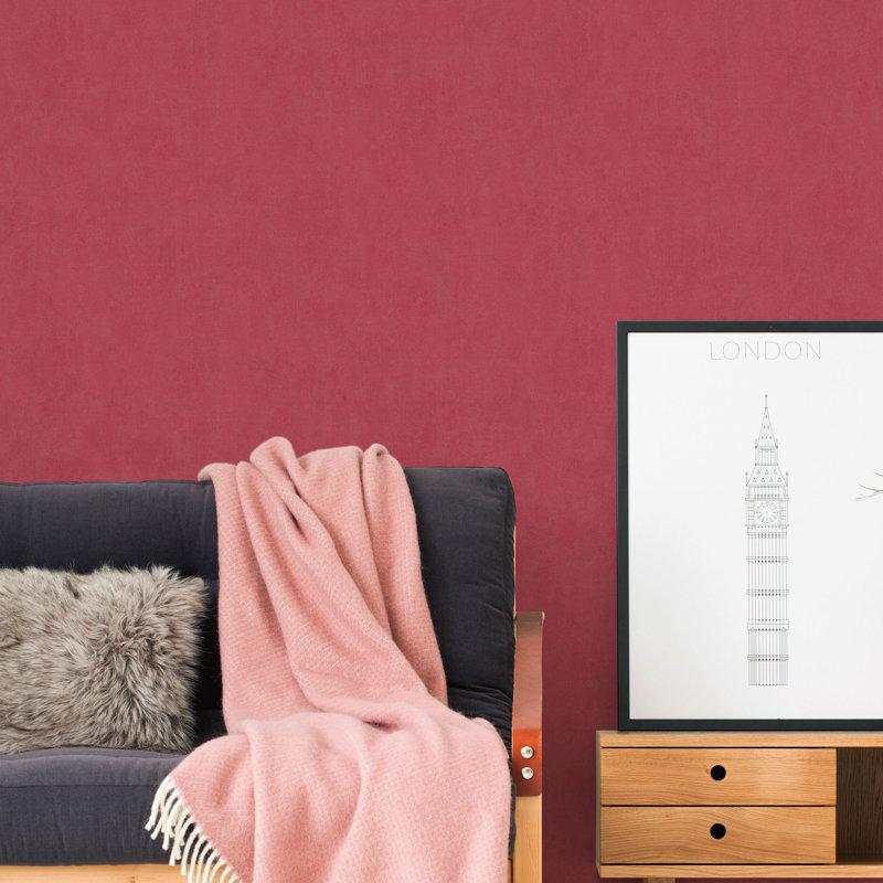 10.05m x 53cm Textured Matte Wallpaper Roll, Red