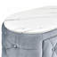 Élégante table de chevet ovale avec plateau en marbre et deux tiroirs de rangement, parfaite pour les chambres à coucher modernes-2062735939