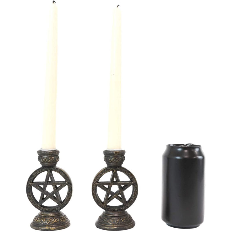 2 Piece Resin Tabletop Candlestick Set