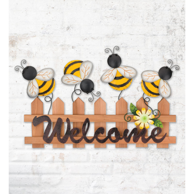 Décoration murale abeille joyeuse - clôture