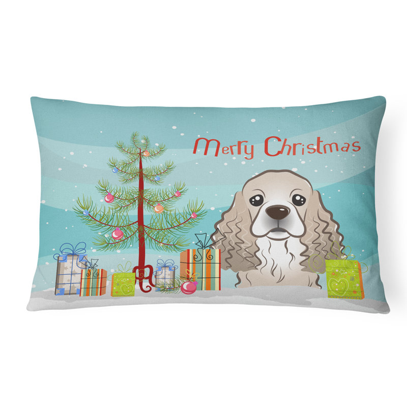  Coussin intérieur / extérieur Christmas Tree and Cocker Spaniel