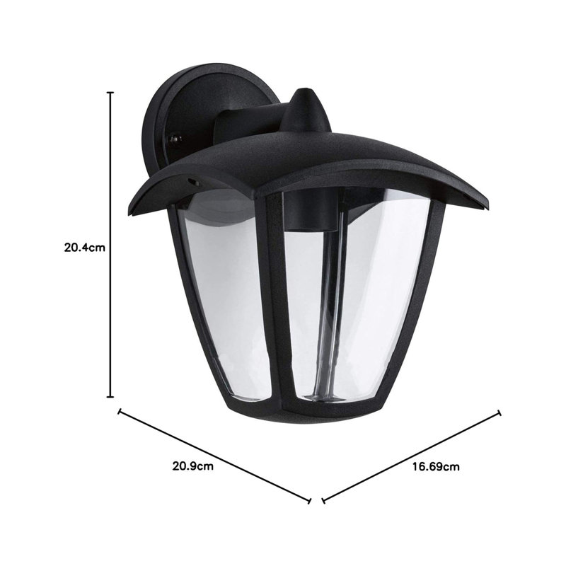 Matte Black 20.4cm H Outdoor Sconce