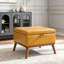Grand repose-pieds avec rangement, table basse rectangulaire de style Mid-Century de 31 po avec fonction de levage du couvercle, hauts pieds en bois, repose-pieds surdimensionnés-129047164