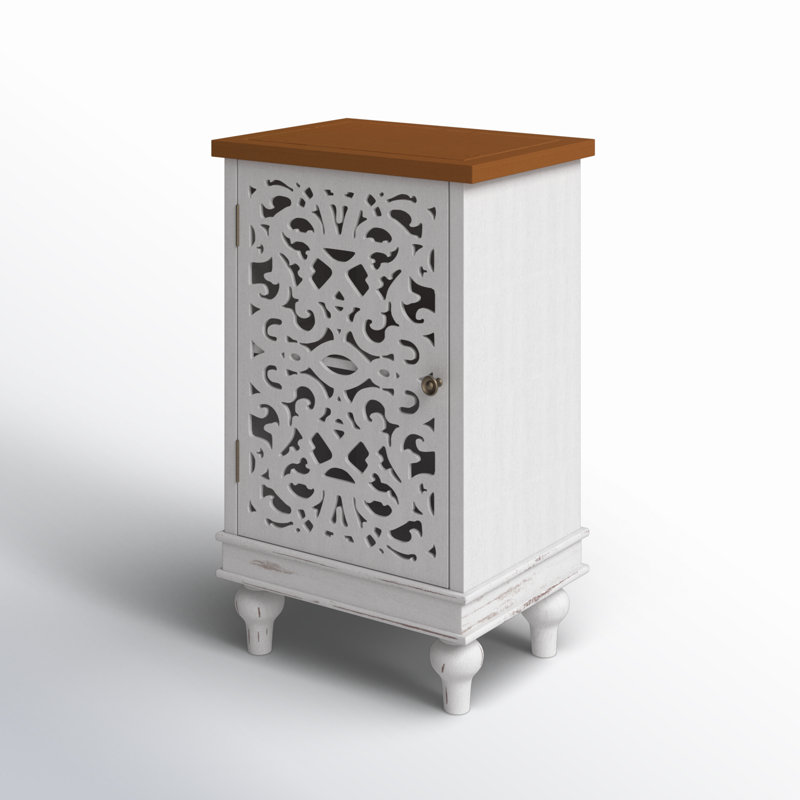 Eyler 31.5" H x 18.9" W Solid and Manufactured Wood 1-Door Accent Cabinet, White