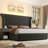 3-piece Bedroom Set, Upholstered Bed Frame With 55" Tall Headboard and 2 Nightstands with Drawers-1053194032-1053194033