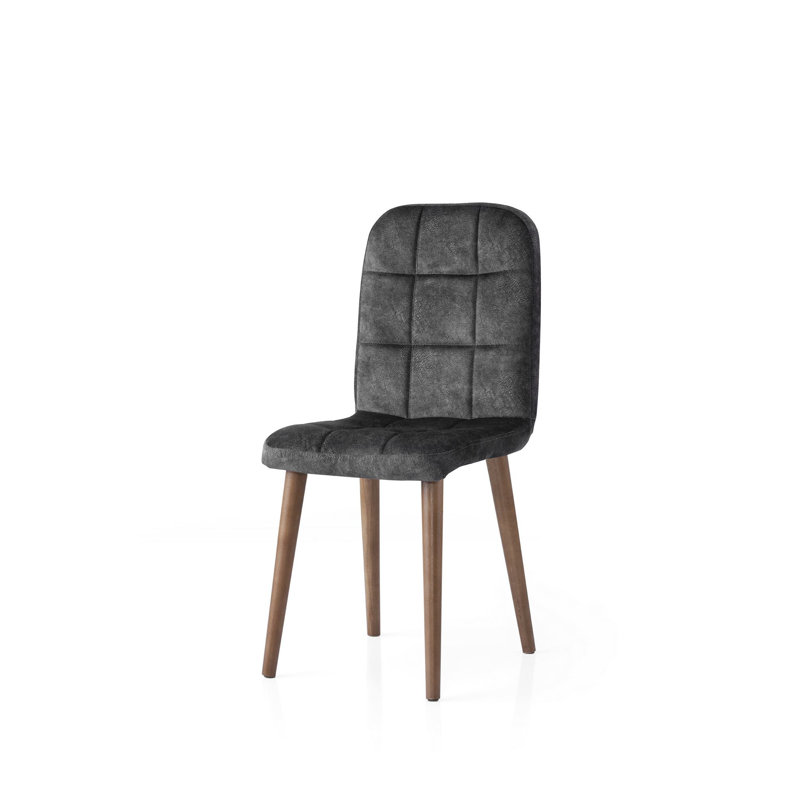 Modern Chair Set (2 Pieces), Anthracite Color, 16.1 x 34.6 x 20.1 inches | 100% Plywood Frame with Beech Legs | Ergonomic Design, 46.0 cm Seat Height, Supports Up to 386 lbs | Ideal for Dining Room & Office Decor