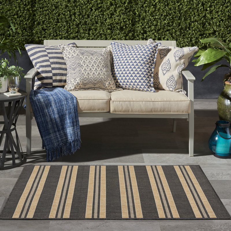 Tapis moderne Manderella, Gris anthracite, Rectangulaire 3 pi x 5 pi