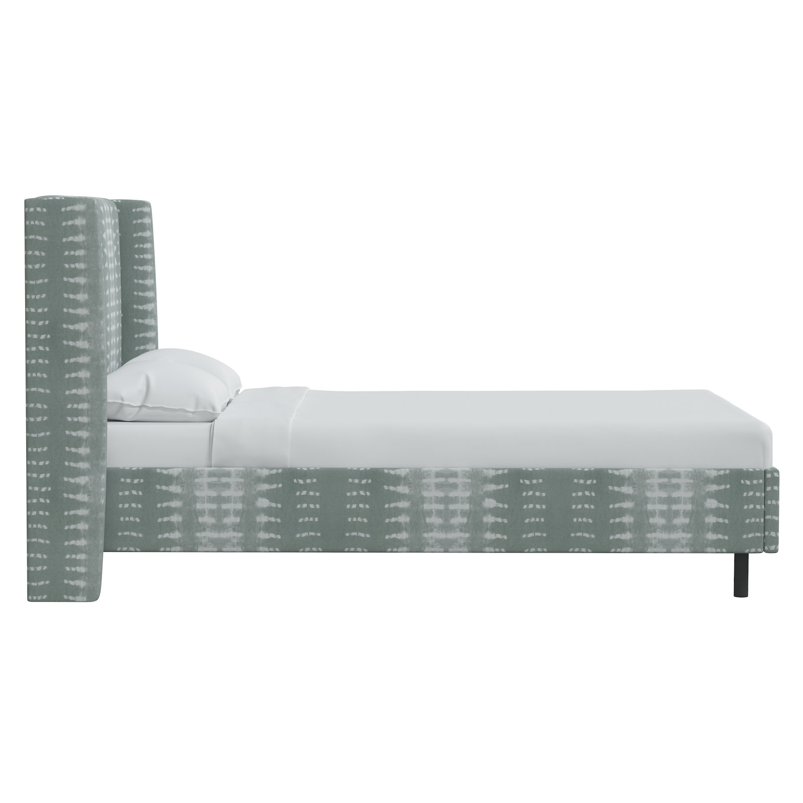 Lapa Wingback Bed, Full, Dotted Stripe Mist