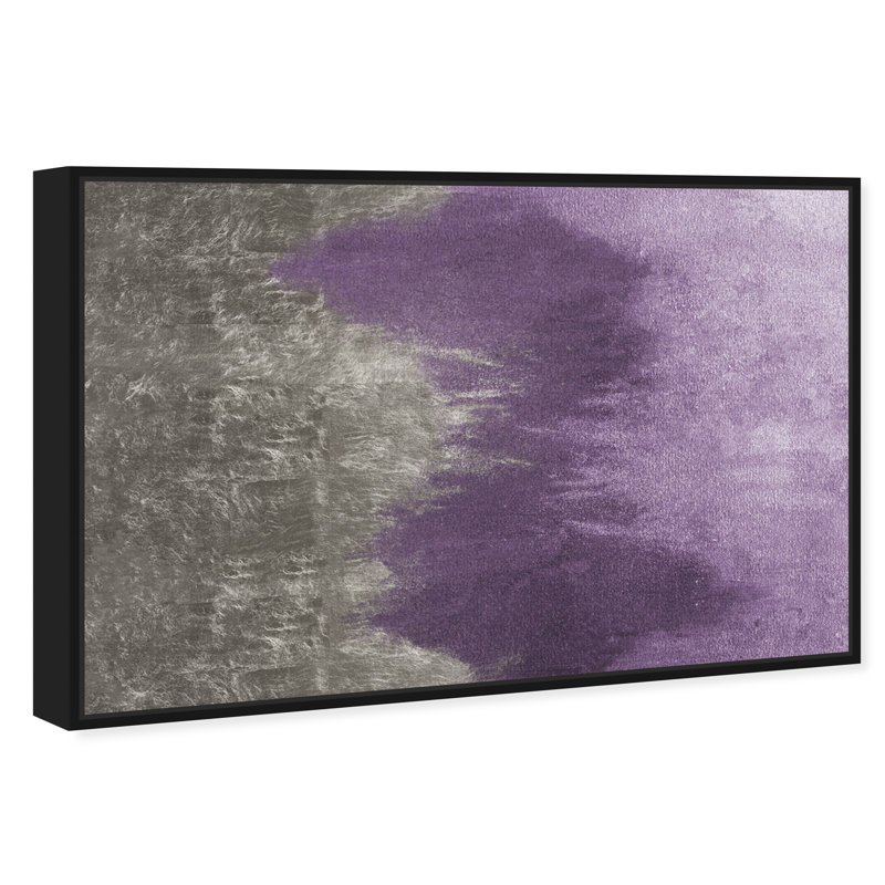 «Abstract Amethyst Waves», reproduction d'art, H 36 po x l 54 po, Cadre noir