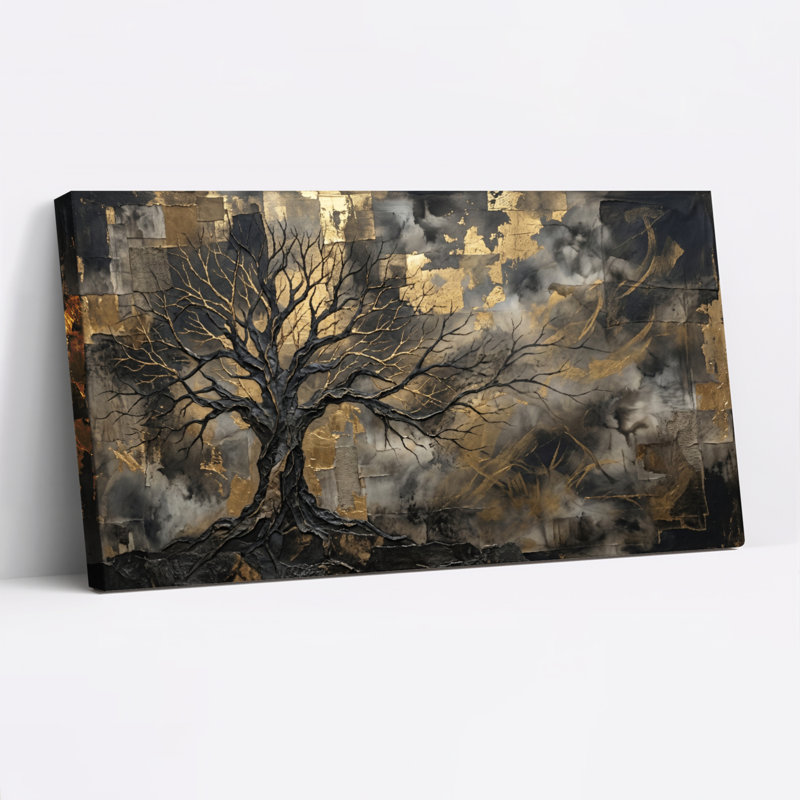 Ensemble de 1 tableau sur toile « Arbre sombre », L 40 po x H 20 po, Toile tendue