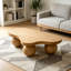 Table basse de 46 po en forme de nuage avec 3 pieds à bille, table d'appoint de fabrication stable pour salon, appartement, petit espace, brun-2145894989