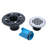 Polished Stainless Steel Plastic ABS Screw-In Stopper Shower Round Drain with Ring and Plug
