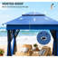 Abri de jardin pliant robuste et durable, abri de jardin avec abri de jardin avec filet à fermeture à glissière, sac de transport