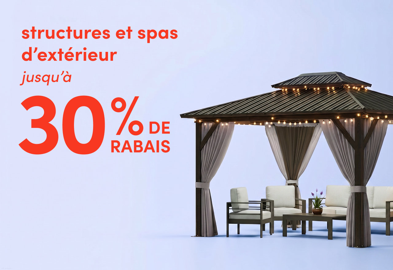 structures et spas d'extérieur en solde