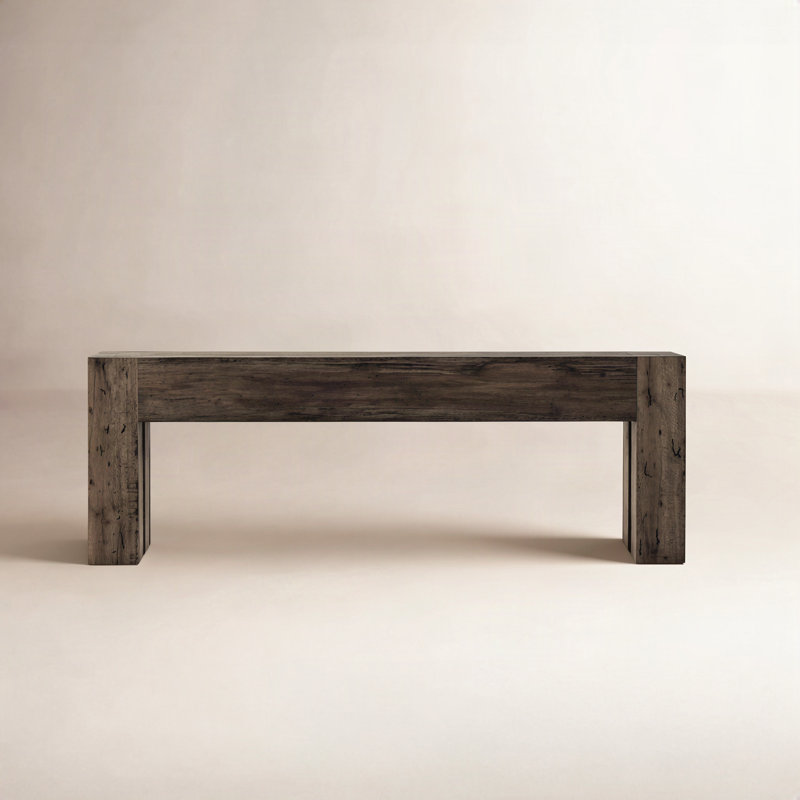Console Lockney, H 33 po x l 86 po x P 20,25 po, Bois de chêne patiné rustique ébène