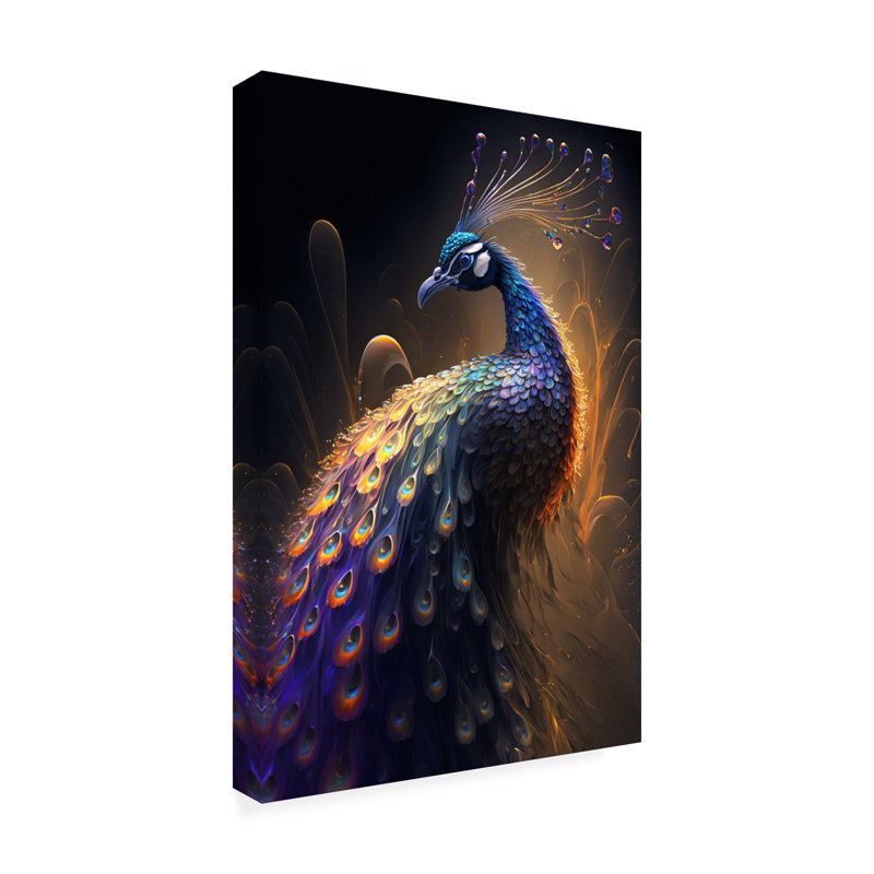 Art sur toile 28 "Ray Heere Proud Peacocks", H 32 po x l 22 po x P 2 po