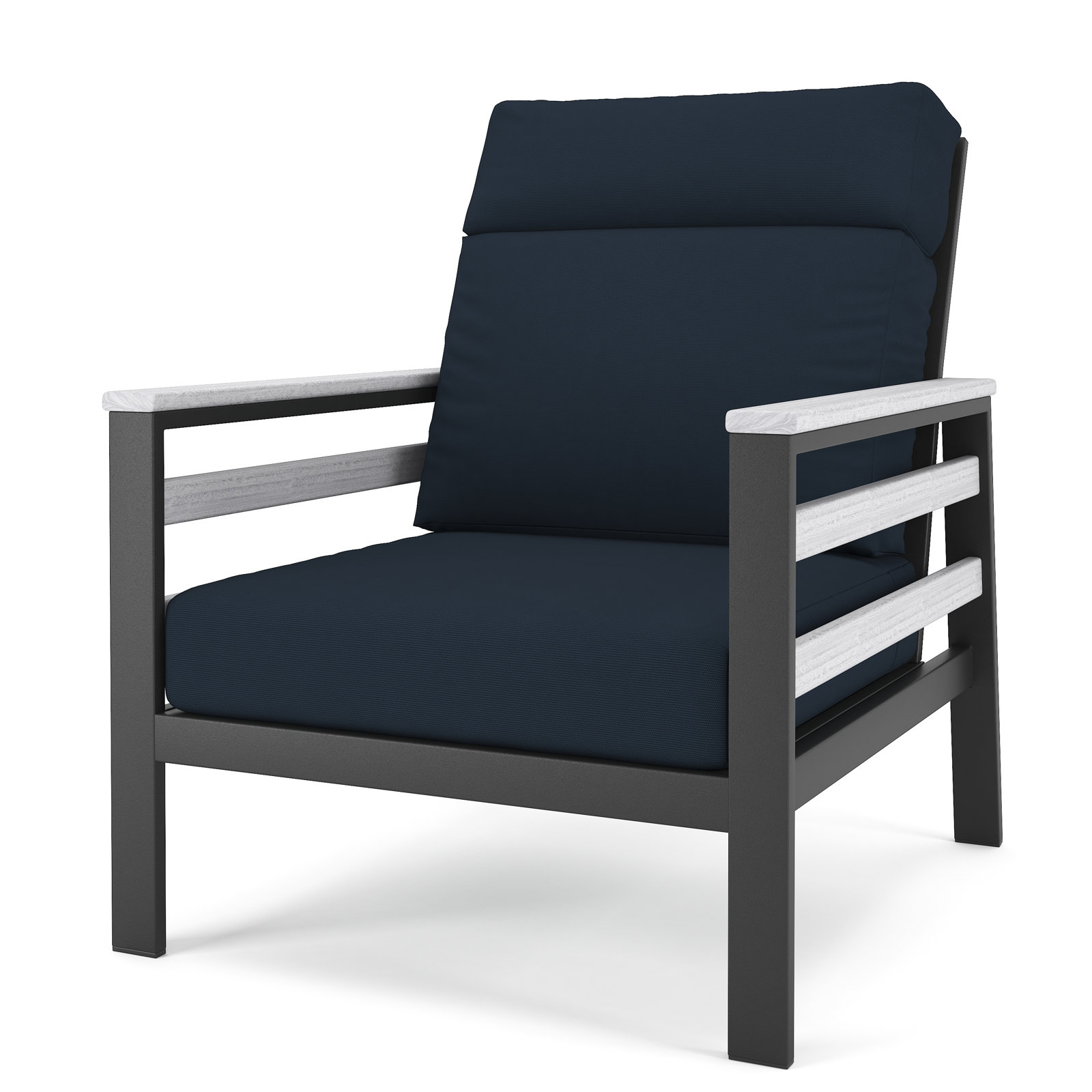 Townsend Sunbrella® Patio Lounge Chair, White, Canvas Navy