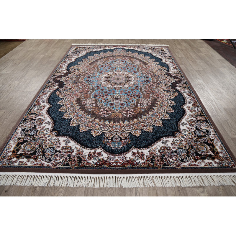 Tapis bleu / beige Adnopoz