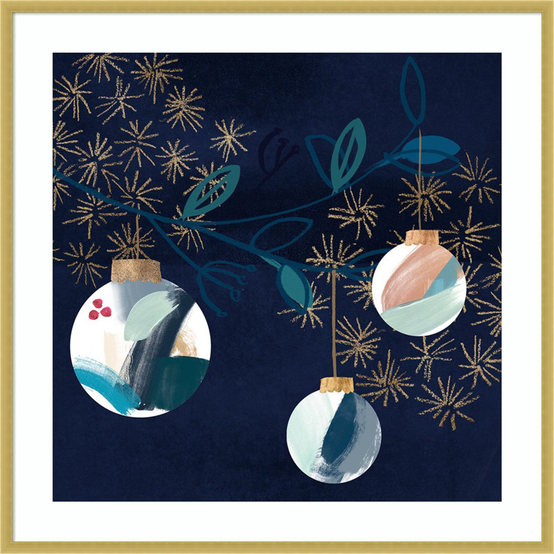 «Crafty Blue Christmas II» par Wood, reproduction d'art encadrée, H 33 po x l 33 po