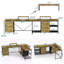 114" L-Shaped Desk With Power Hub, Industrial Gaming Desk - 6 Drawers, Removable Monitor Stand, Rustic Brown Home Office