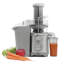 Extracteur de jus à grande vitesse avec goulotte extra large Omega, en argent