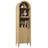 67" Tall narrow Arched Bookcase With Fluted Door,slim Storage Cabinet For Living Room, Office, Bedroom-1464653409