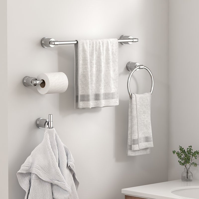 Ensemble de quincaillerie de salle de bain 4 pièces, Chrome
