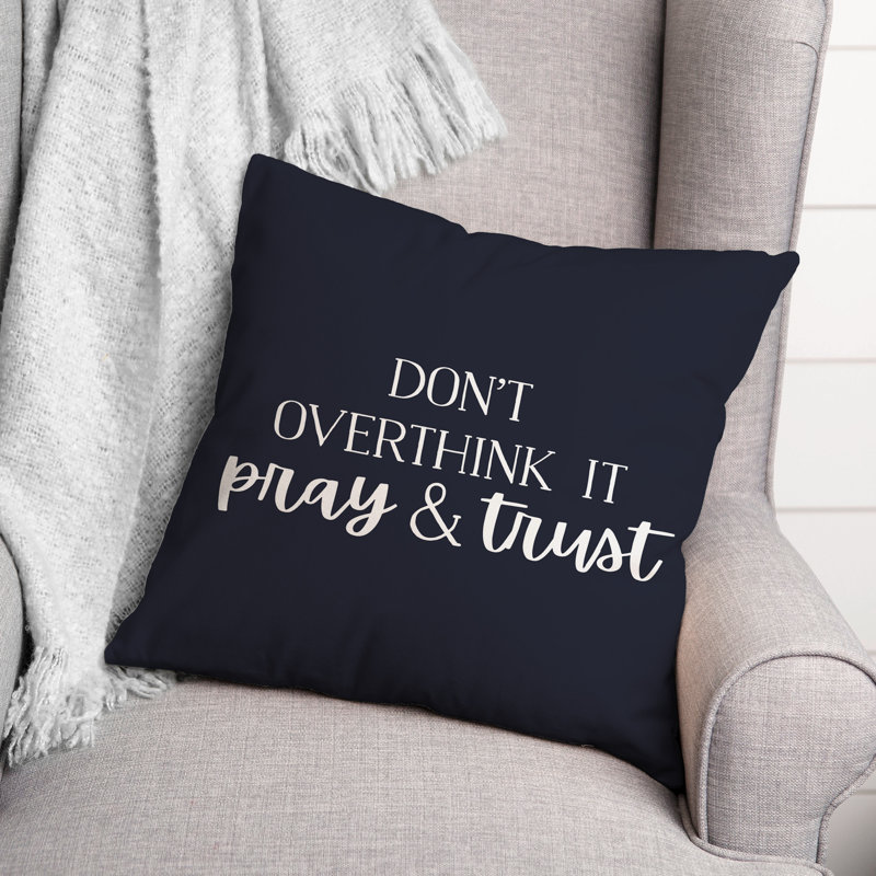 Coussin décoratif intérieur / extérieur en polyester , Bleu marine, H 18 po x l 18 po