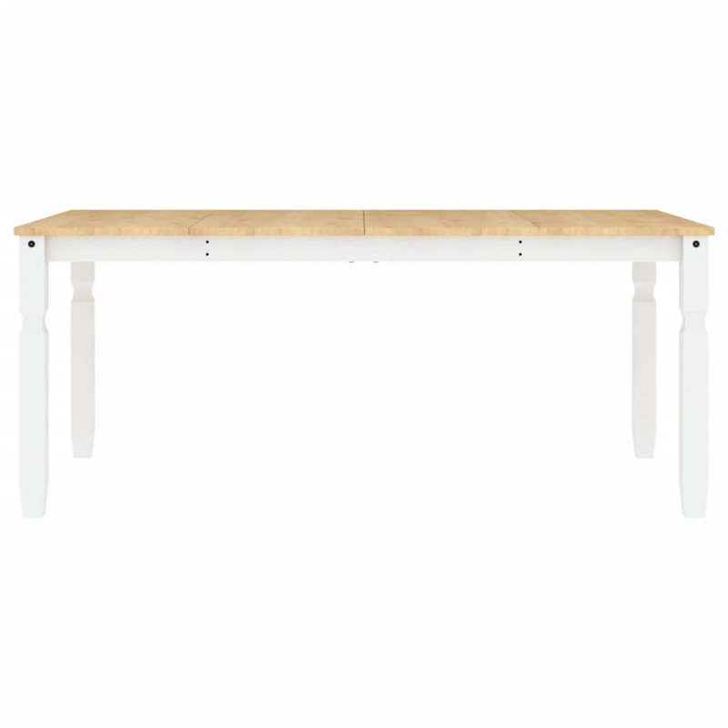 Anesia Solid Wood Dining Table, White, 90cm W x 180cm L