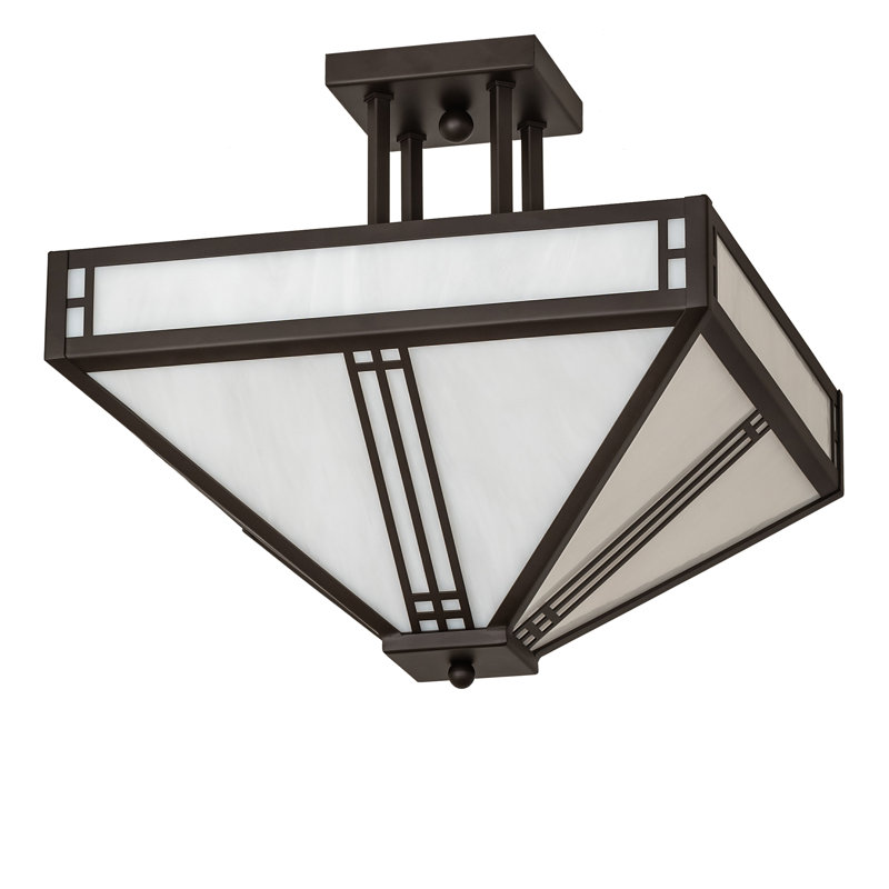 Plafonnier semi-encastré en verre Prairie Loft
