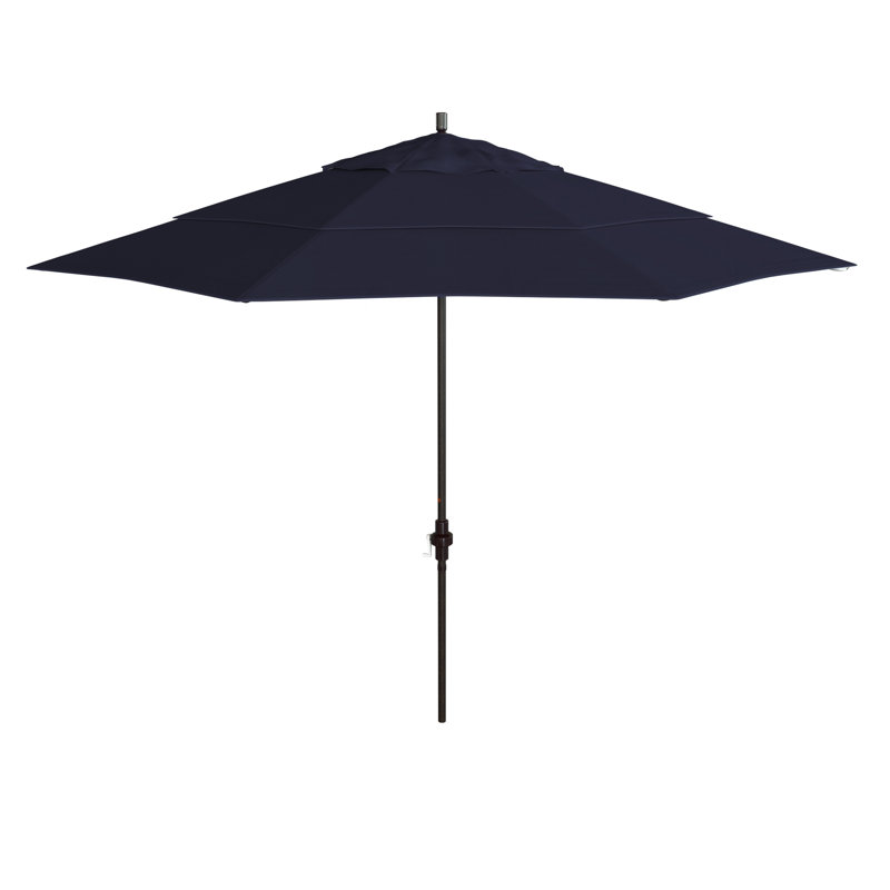 Parasol de marché 132 po Baye, Bleu marine-oléfine