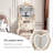 23.62"Light Luxury Compact Solid Wood Vanity Desk with Heart-shaped Mirror