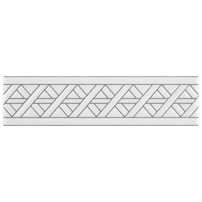 Carreau de céramique blanche Listello 2 po x 7-7 / 8 po Sevillano
