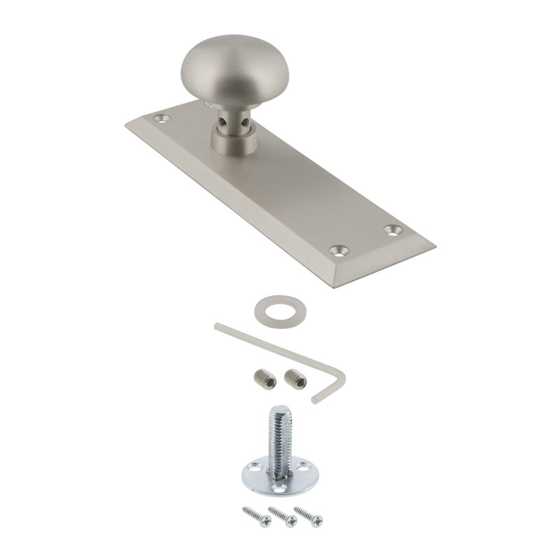 New York Plate with New York Door Knob, Satin Nickel