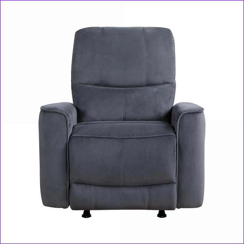 Recliners | Modern Power Rocker Reclining Chair with One-Touch Control | Dark Gray Velvet | Solid Wood Frame, Gray