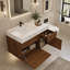 Meuble-lavabo flottant moderne de 36 po avec plateau en pierre frittée et lavabo en céramique