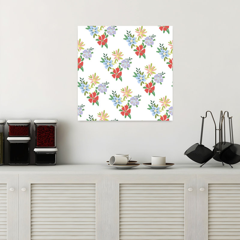 Art contemporain, art floral, H 18 po x l 18 po