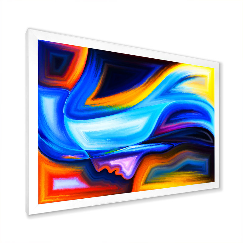Géométrie de l'IV - impression sur toile encadrée, H 12 po x l 20 po x P 1 po, Cadre photo blanc