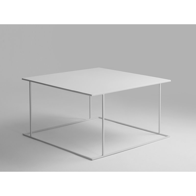 Prue Frame Coffee Table, White, H45 x L80 x W80cm