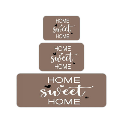 Home Sweet Home Pattern Kitchen Floor Mat 3 Pc Kitchen Living Room