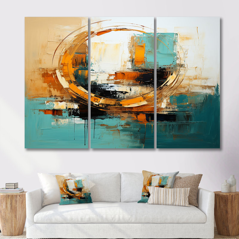 Conelia - ensemble d'art mural abstrait, Toile tendue, H 32 po x l 48 po x P 1 po