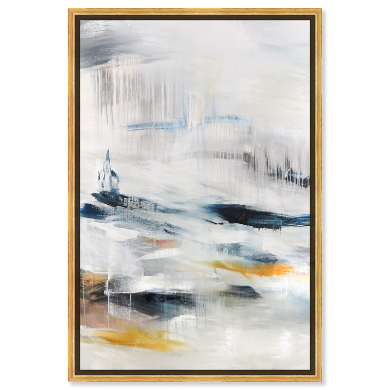 Modern Abstract Snow Landscape Print, 45" H x 30" W, Wrapped Canvas